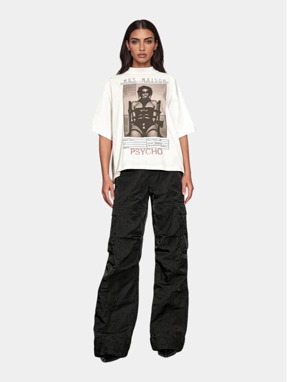 MADE BY SOCIETY MADE BY SOCIETY T-Shirt PSYCHO - T27884 Biały Basic Fit