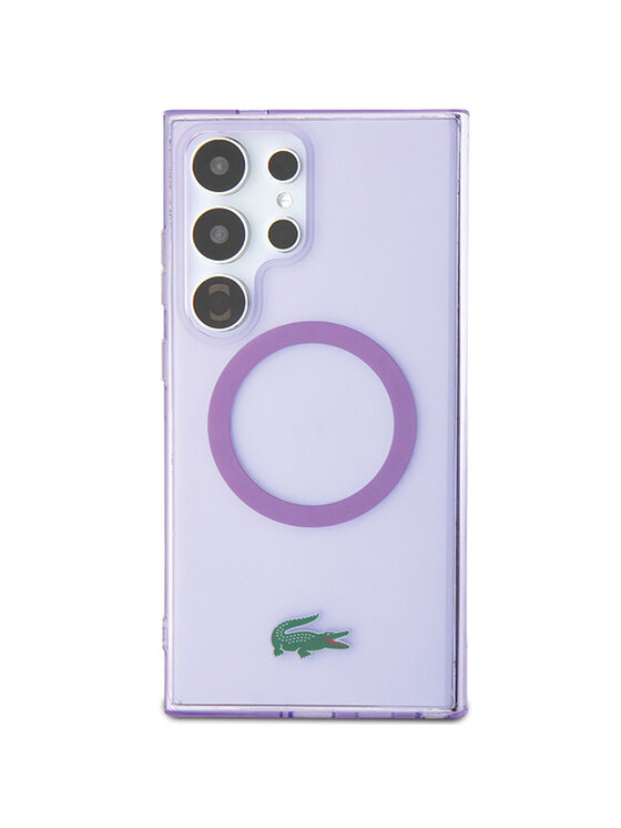 Lacoste Lacoste Etui na telefon Transparent MagSafe Fioletowy