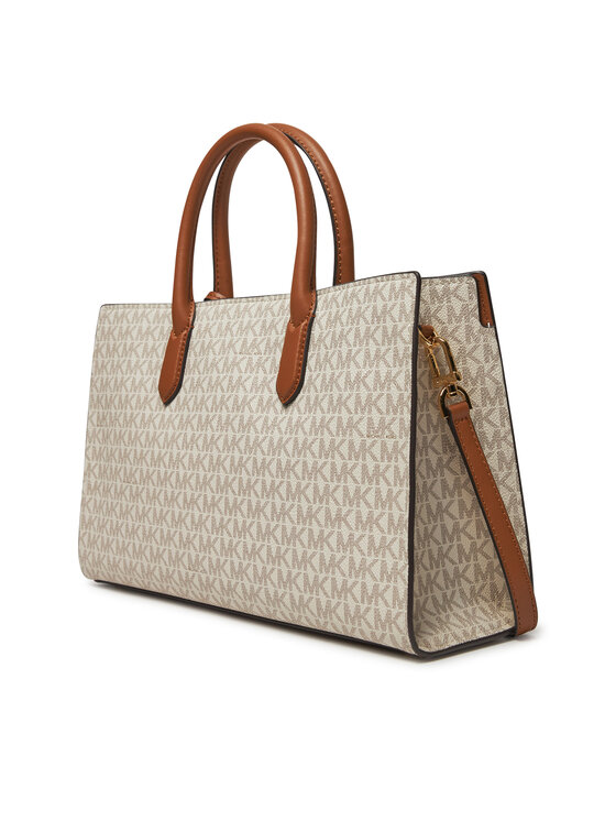 MICHAEL Michael Kors MICHAEL Michael Kors Torebka Scarlett Medium Signature Logo Satchel 30F4GETS2B Beżowy