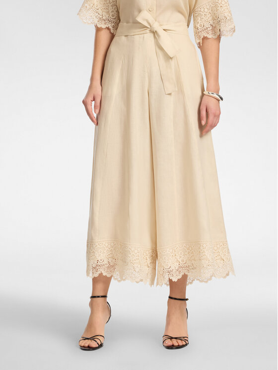 Elena Mirò Elena Mirò Pantaloni di tessuto P184P000417N002 Crema Regular Fit