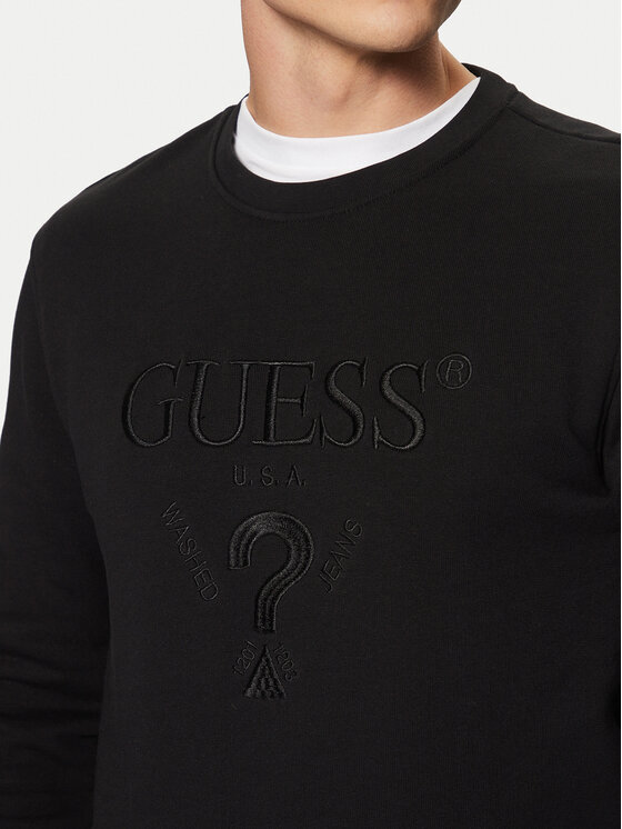 Guess Guess Μπλούζα M5RQ08 KCN01 Μαύρο Regular Fit