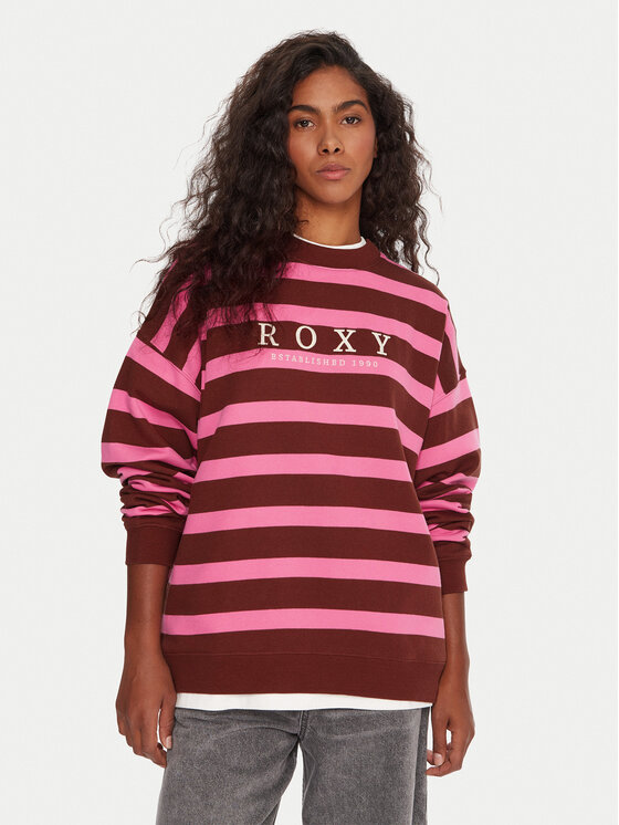 Roxy Roxy Pulóver Strictly Stripes ERJFT05004 Rózsaszín Oversize