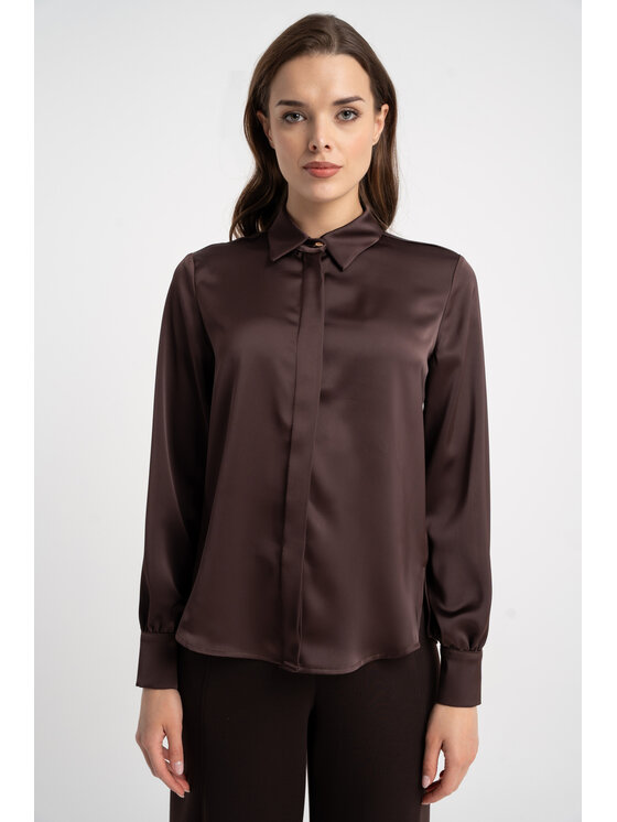 CLICK CLICK Πουκάμισο 10-6960 Καφέ Regular Fit