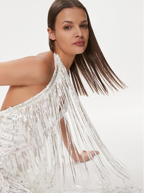 ROTATE ROTATE Kokteiļkleita 111604 Balts Slim Fit