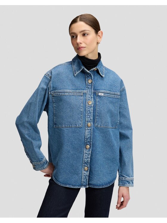 Lee Lee Koszula RELAXED UTILITY OVERSHIRT Niebieski Relaxed Fit