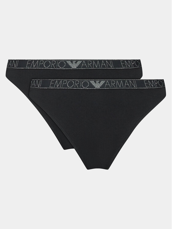 emporio armani underwear lot de 2 culottes 164752 3f223 00020 noir