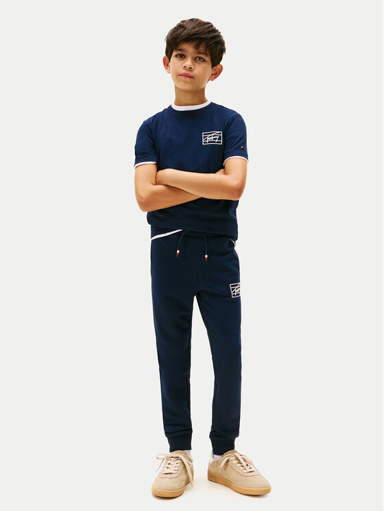 Tommy Hilfiger Tommy Hilfiger Tričko Varsity Print KB0KB09932 Tmavomodrá Regular Fit