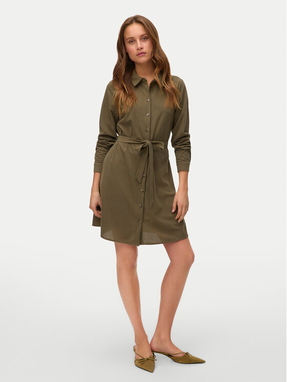 Vero Moda Vero Moda Sukienka koszulowa Elly 10334288 Zielony Regular Fit