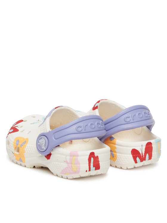 Crocs Crocs Şlapi Classic Butterfly Graphic Clog T 211263 Alb