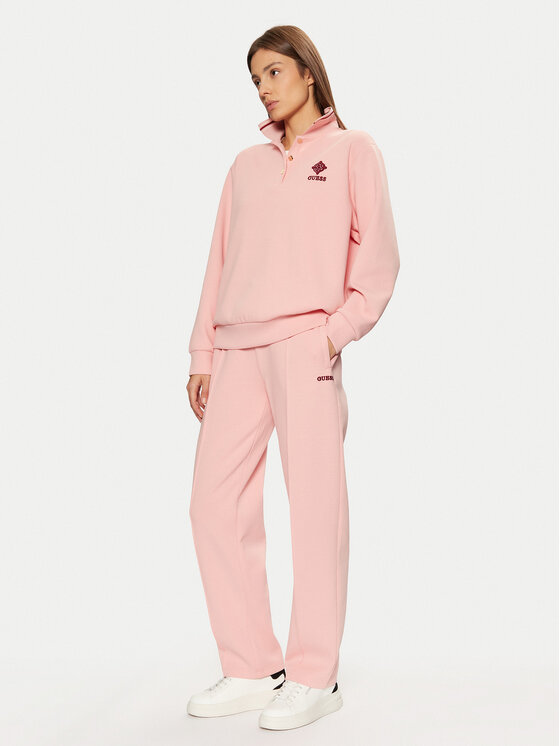 Guess Guess Bavlnené nohavice V5RB01 KCLD1 Ružová Regular Fit