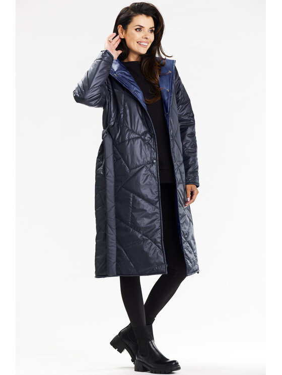 Awama Awama Kurtka damska A686 Granatowy Basic Fit