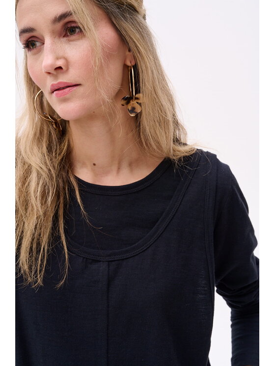 blue shadow blue shadow Bluzka Klarisa Czarny Regular Fit