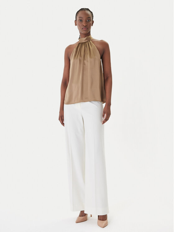 HUGO HUGO Kalhoty z materiálu Huzili 50558131 Écru Wide Leg