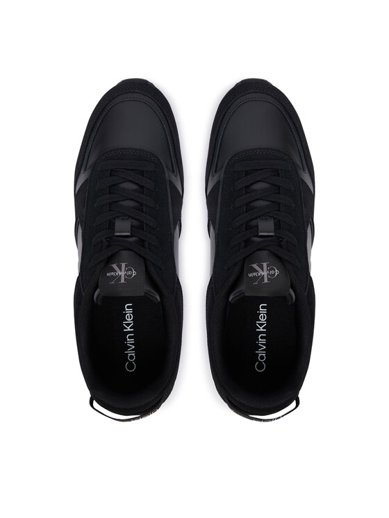 Calvin Klein Calvin Klein Sneakersy Toothy Runner Irregular Lines YM0YM01461 Čierna