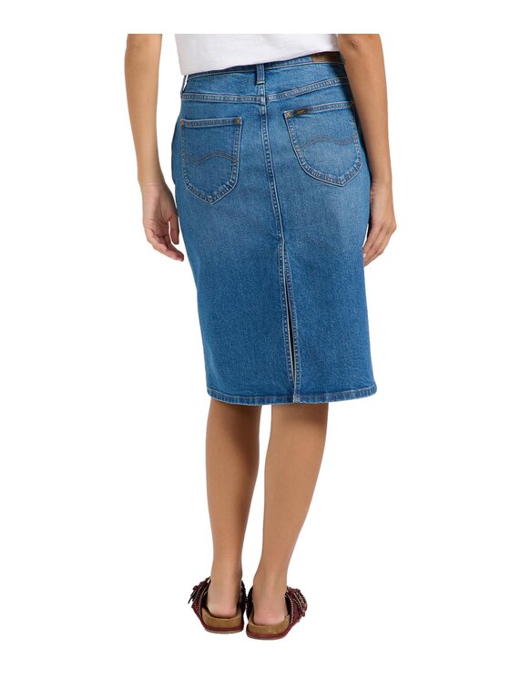 Lee Lee Spódnica jeansowa 112365725 Niebieski Regular Fit