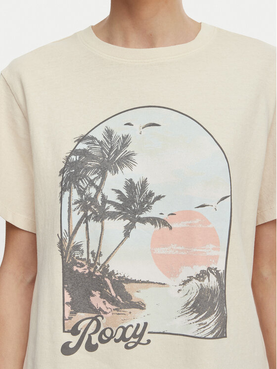 Roxy Roxy T-Shirt ERJZT06023 Μπεζ Regular Fit