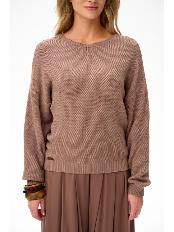 blue shadow blue shadow Sweter Fera Beżowy Regular Fit