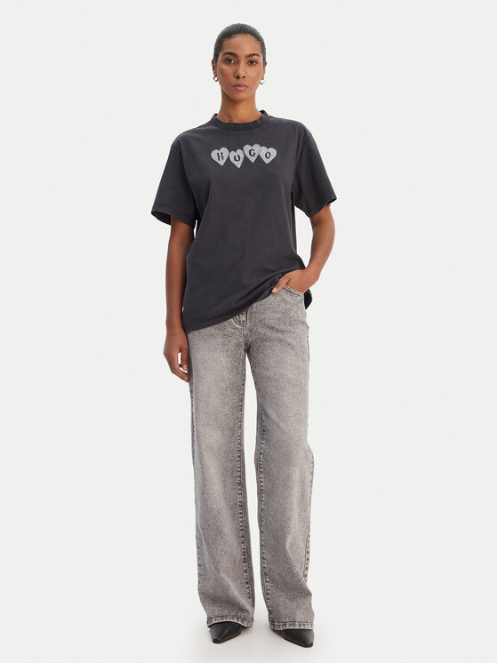 HUGO HUGO T-Shirt Vintage 50561164 Černá Relaxed Fit