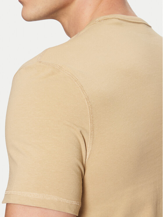 Guess Guess T-Shirt M5RI14 J1314 Beżowy Slim Fit