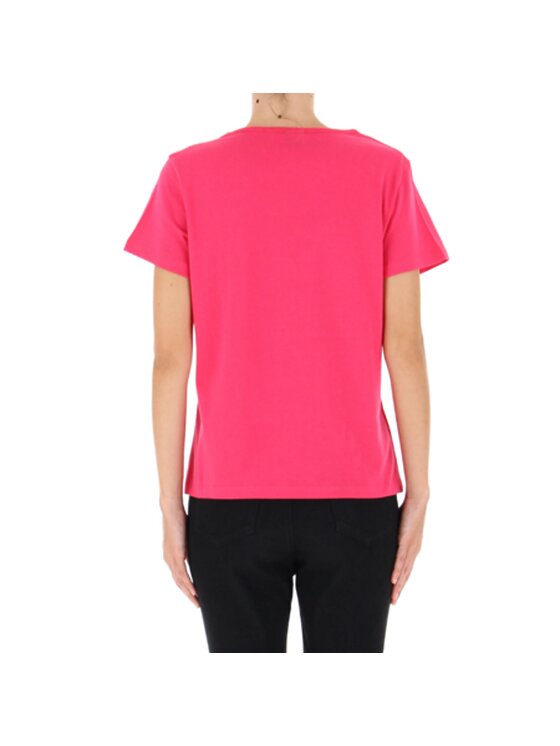 PINKO Pinko T-Shirt T-SHIRT DAMSKI Z LOGO TURBATO Růžová Regular Fit