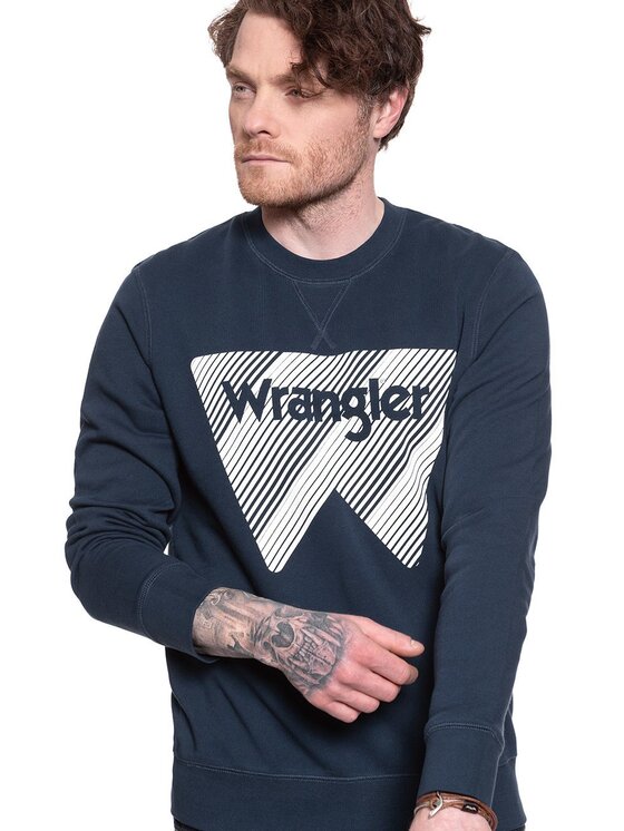 Wrangler Wrangler Bluza CREW SWEAT Niebieski Regular Fit