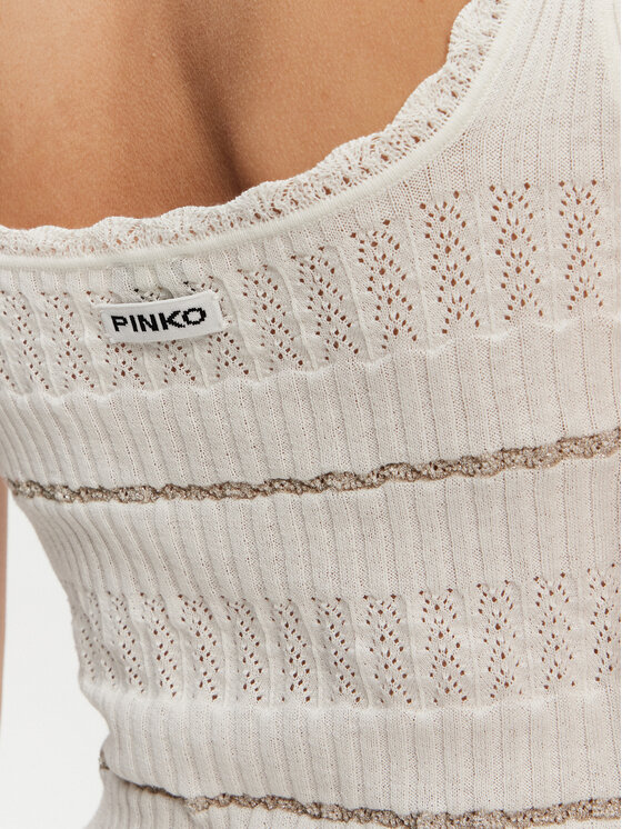 PINKO PINKO Top 104736 A2FC Biały Regular Fit