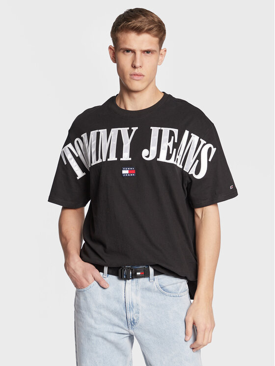 Tommy Jeans Tommy Jeans Majica Skater Archive Logo DM0DM15665 Črna Oversize
