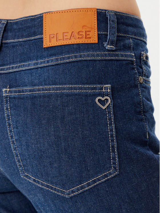 Please Please Džínsy P66MBQ2CAZ Tmavomodrá Regular Fit
