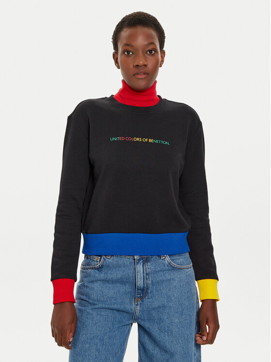 United Colors Of Benetton Sweatshirt 3J68D107Z Schwarz Regular Fit Modivo