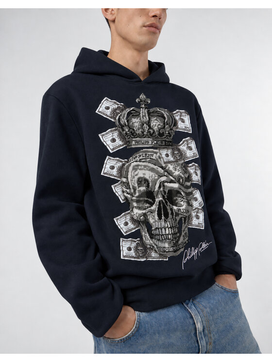 PHILIPP PLEIN PHILIPP PLEIN Bluza 31089 Granatowy Regular Fit