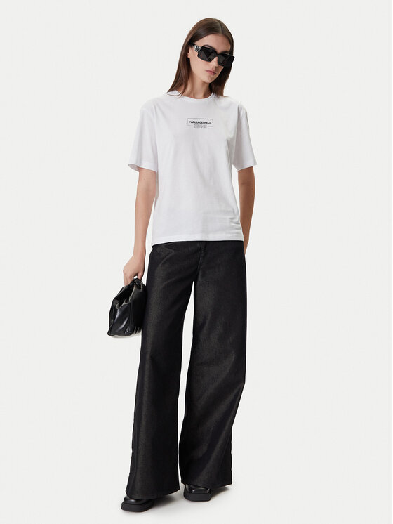 Karl Lagerfeld Jeans Karl Lagerfeld Jeans Majica A4W17003 Bela Relaxed Fit