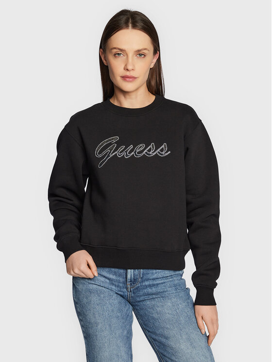 Guess Bluză W3RQ10 K9Z21 Negru Regular Fit