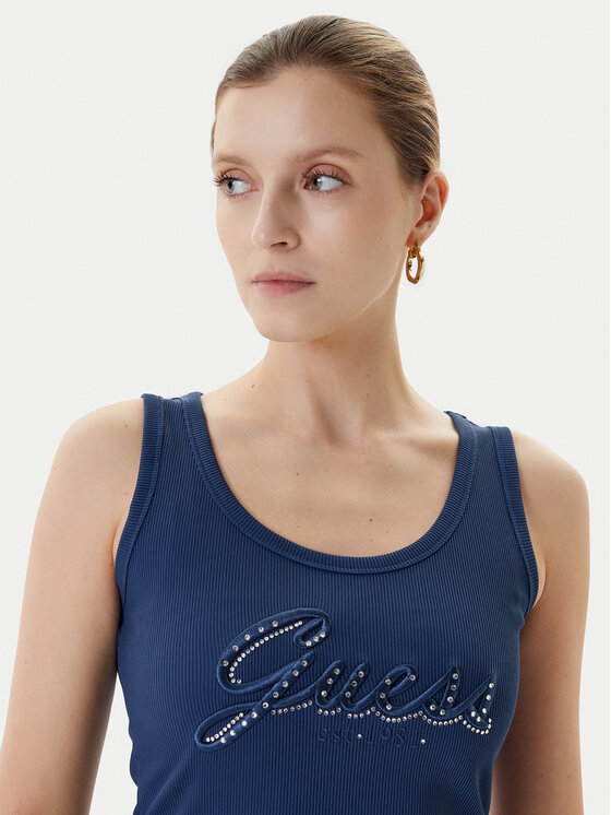 Guess Guess Felső W5YP00 KCXJ2 Sötétkék Classic Fit