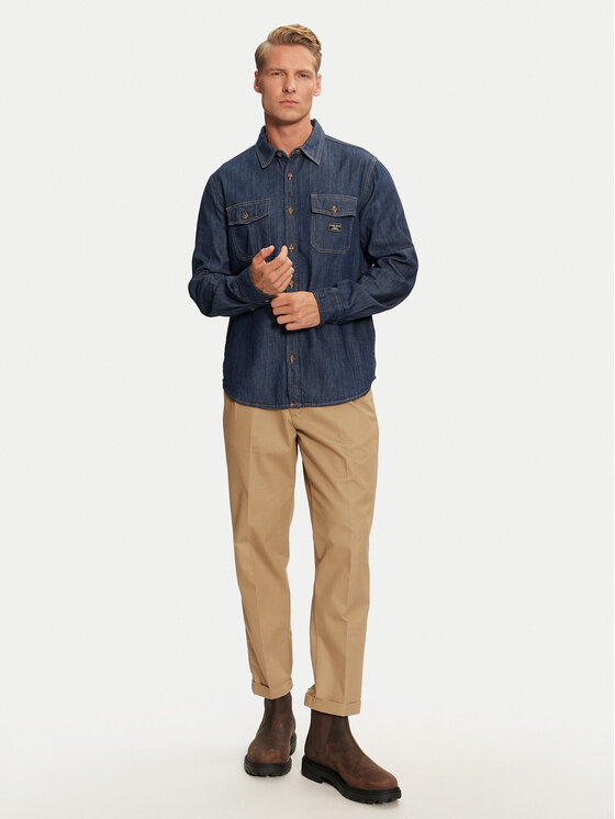 Guess Jeans Guess Jeans džínsová košeľa M4BH56 D5EI4 Tmavomodrá Regular Fit