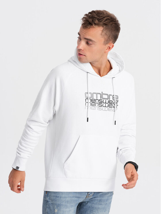 Ombre Ombre Mikina OM-SSPS-0153 Bílá Classic Fit