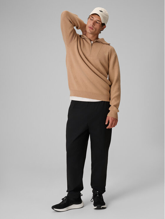 4F 4F Sweter CITY FORM Beżowy Regular Fit