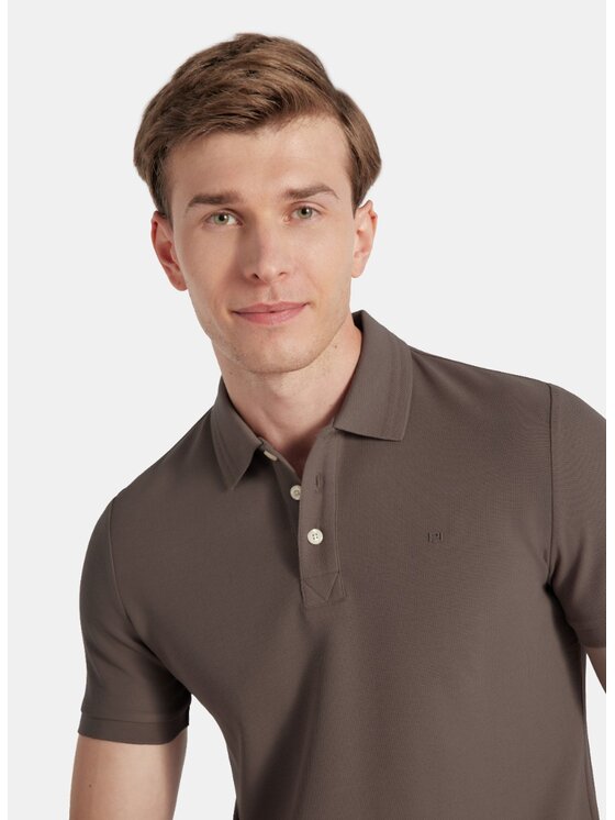 Pako Lorente Pako Lorente Polo P25WF-TX-004 Brązowy Classic Fit