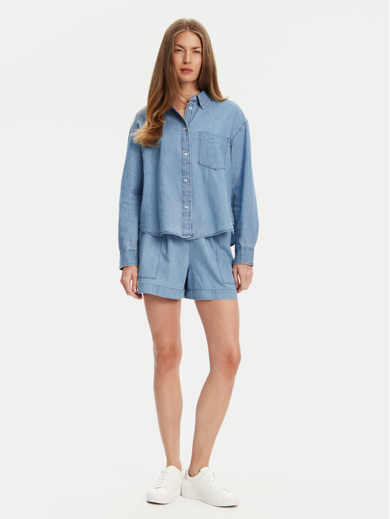 United Colors Of Benetton United Colors Of Benetton Koszula jeansowa 5DHJDQ07U Granatowy Regular Fit
