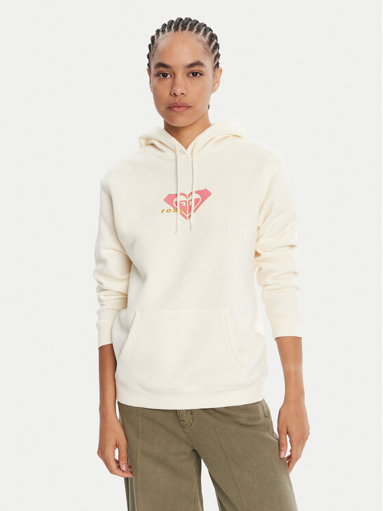 Roxy Bluza Surf Stoked Crew Brushed Vint ERJFT05018 Écru Regular Fit