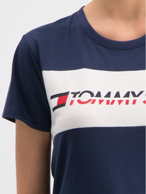 Tommy Sport Tommy Sport Tričko S10S100123 Tmavomodrá Regular Fit