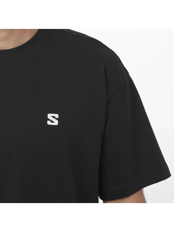 Salomon Salomon T-Shirt ROUND LOGO GRAPHIC Czarny Regular Fit