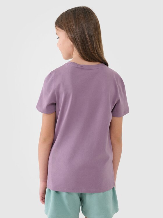 4F 4F T-Shirt 4FJWSS25TTSHF2177-51S Fioletowy Regular Fit