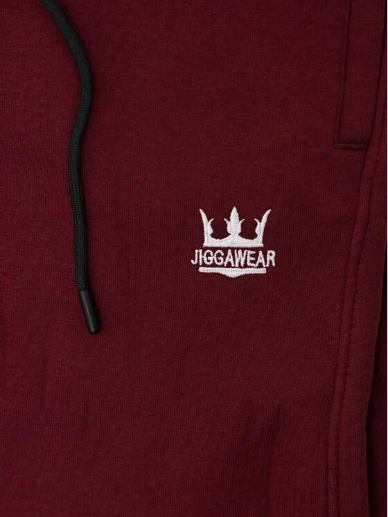 Jigga Wear Jigga Wear Spodnie dresowe Szerokie 133096 Bordowy Regular Fit