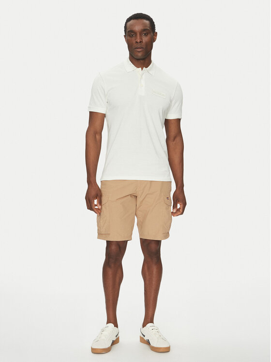 Napapijri Napapijri Tricou polo E-Amundsen NP0A4IN9 Écru Regular Fit