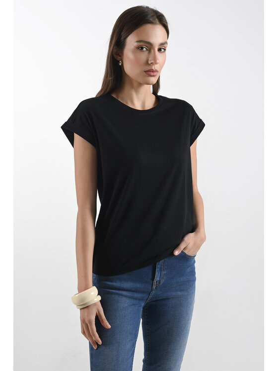 Femestage Femestage T-Shirt Femestage AB BASE TSH1531-020 Černá Regular Fit