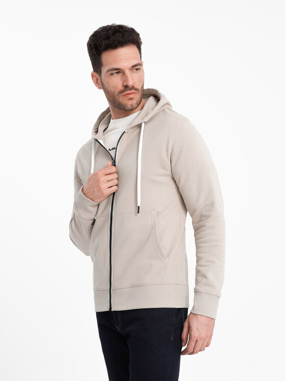 Ombre Ombre Mikina OM-SSBZ-0178 Béžová Classic Fit