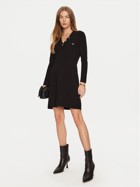 TWINSET TWINSET Kootud kleit 241TP3094 Must Regular Fit