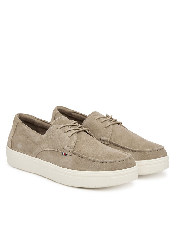 Tommy Hilfiger Tommy Hilfiger Pantofi Casual Suede Stitch Toe Hybrid FM0FM05707 Bej