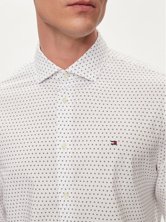 Tommy Hilfiger Tommy Hilfiger Koszula Circle MW0MW34649 Biały Slim Fit