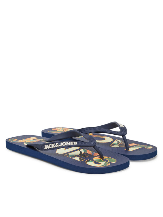 Jack & Jones Jack & Jones Japonki Jfwlogo Palm Print Flip Flop Ln 12230642 Granatowy